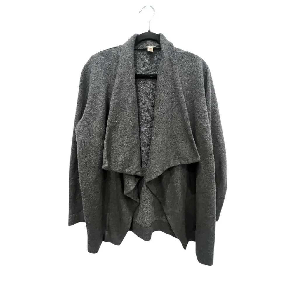 J. Crew Open Drape Charcoal Cardigan Size Small